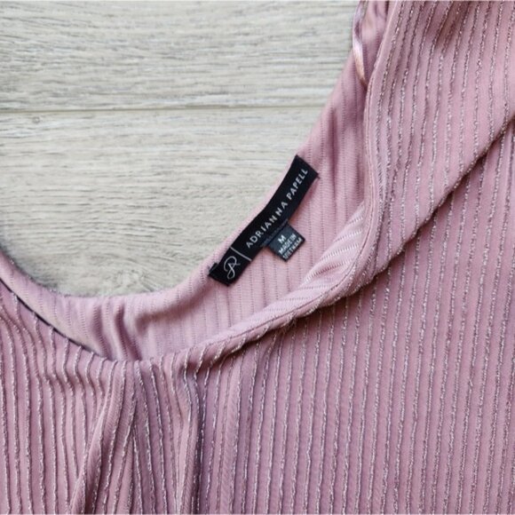 Adrianna Papell Shirt Womens Medium Short Sleeves Drape Flowy Top - Picture 7 of 11